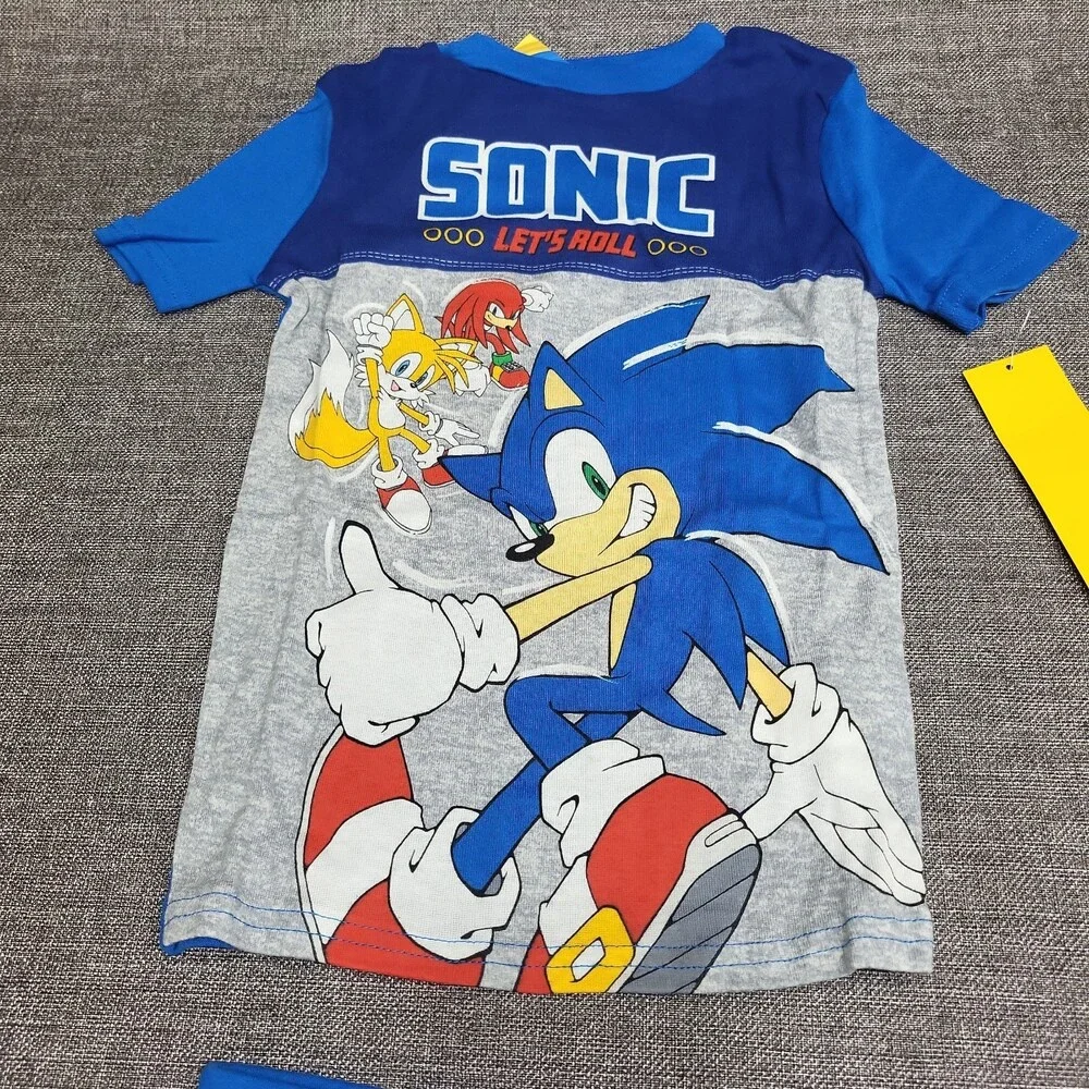 Sega Sonic the Hedgehog Kids' Boys' Girls' Set of 4 Pajama Set Size 8